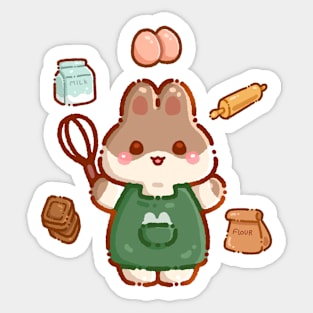 Bunny Baking Sticker